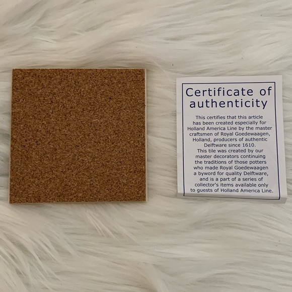 Vintage Holland America Line Ceramic Tile Coaster - Picture 4 of 4